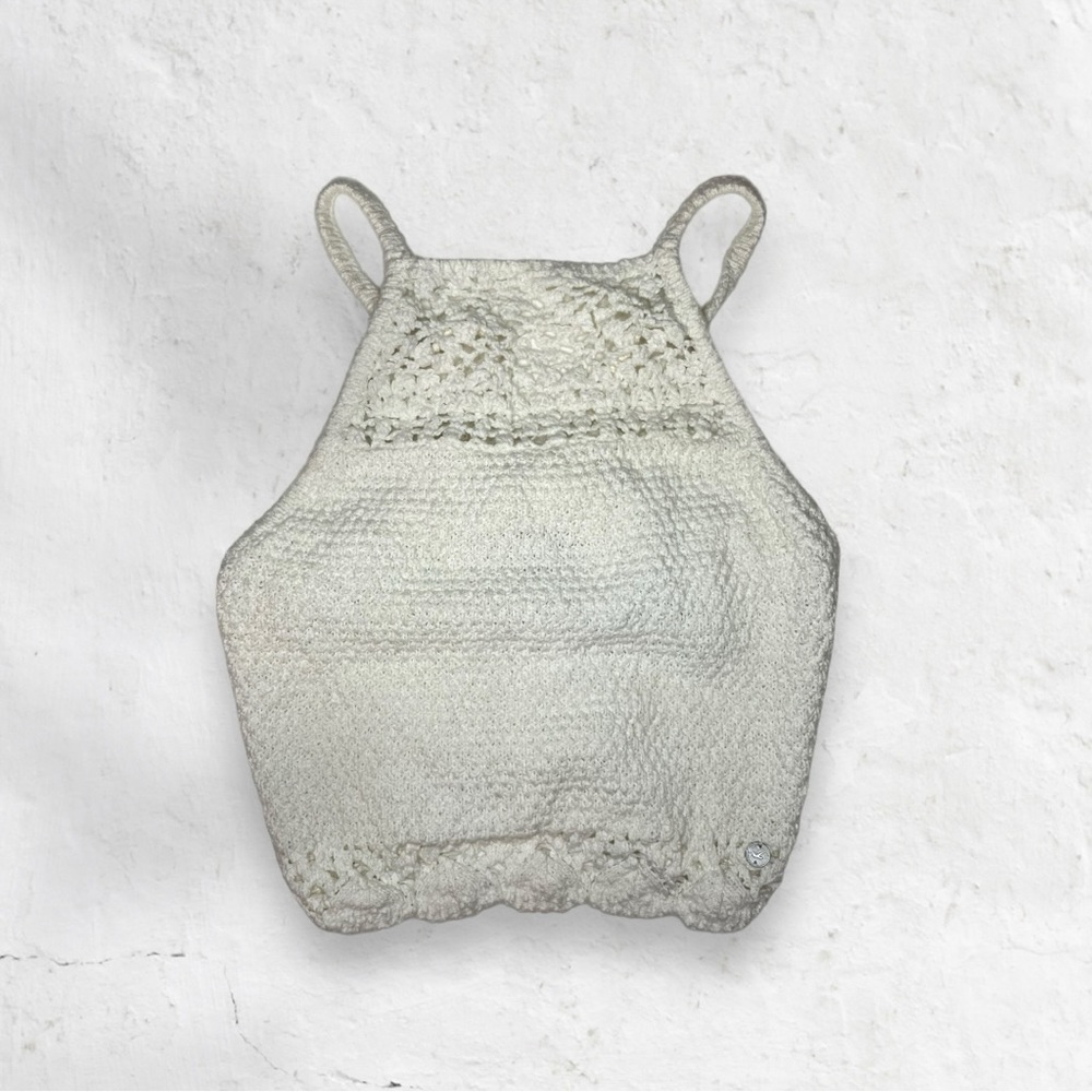 hollister ivory white crochet tank top